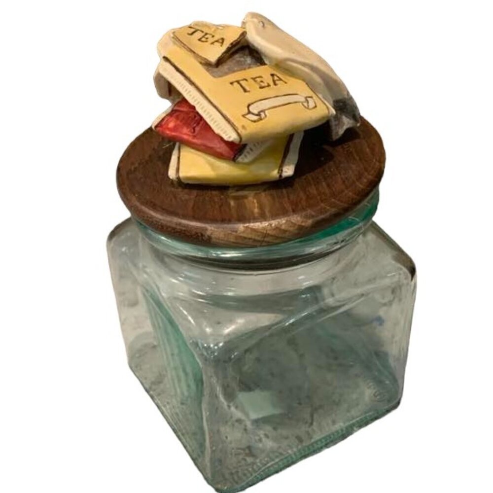 VINTAGE Glass Jar for T-Bags - Italian